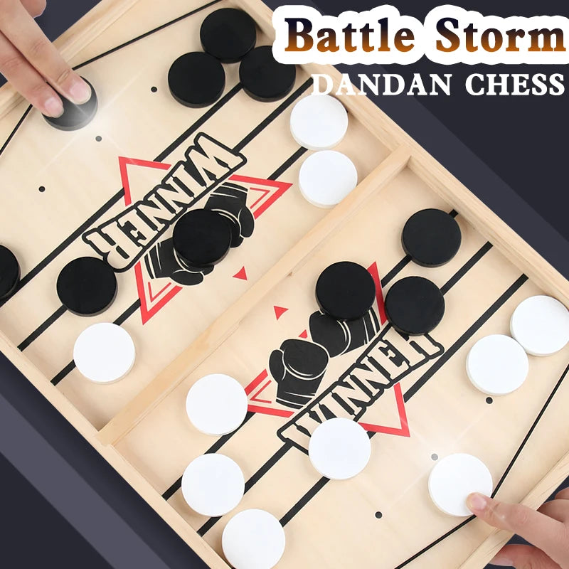 Fast-Paced Table Hockey Desktop Battle Game - Interactive Parent-Child Chess Board Puzzle Sling Toy for Children Party Winner