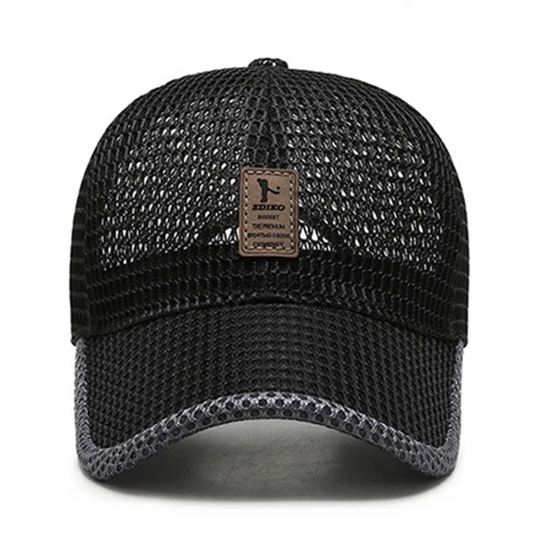 Men's Breathable Mesh Baseball Cap - Quick-Dry Anti-UV Sports Visor for Tennis, Golf & Hiking