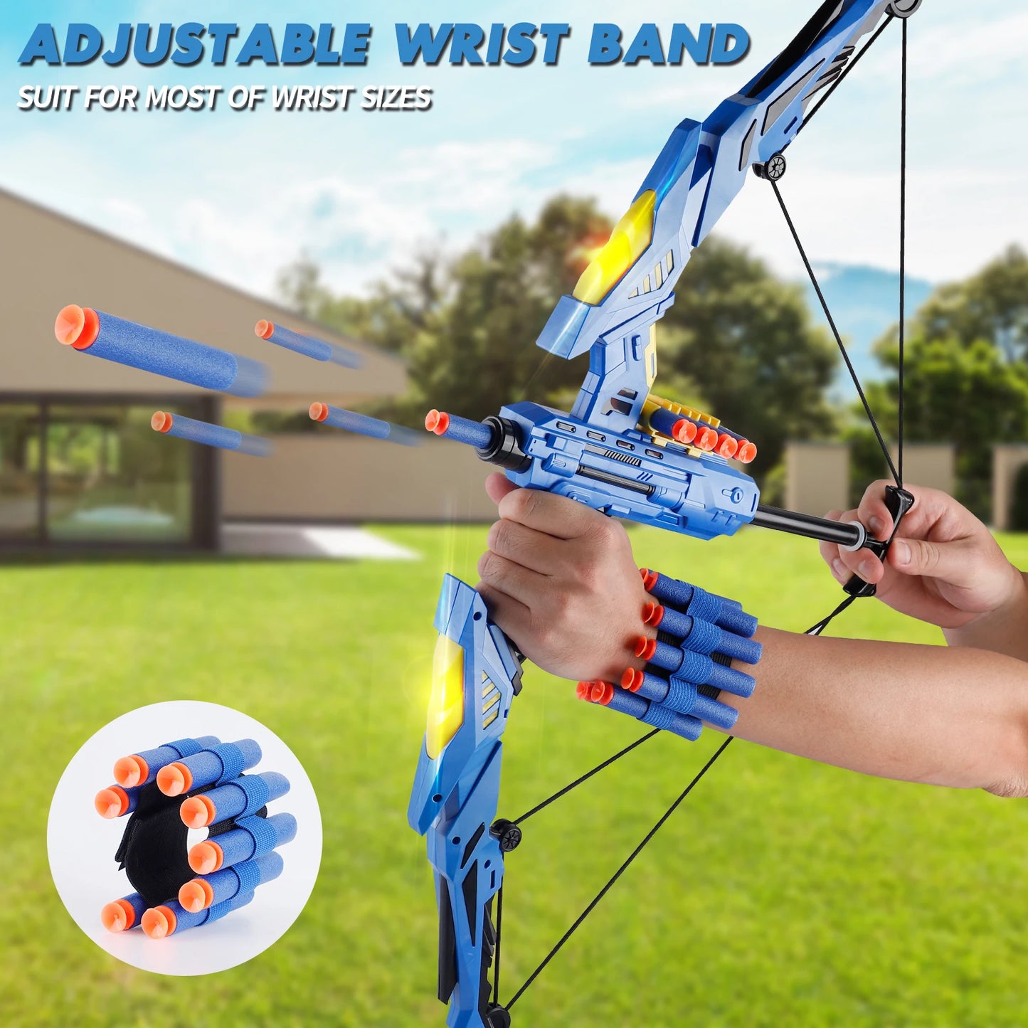 Kids Soft Dart Archery Toy Set with LED Lights