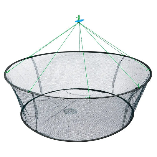 80CM Collapsible Drop Net - Multi-Purpose Fishing Trap for Shrimp, Crab, Prawn & Eel Catching with Loose Mouth Design