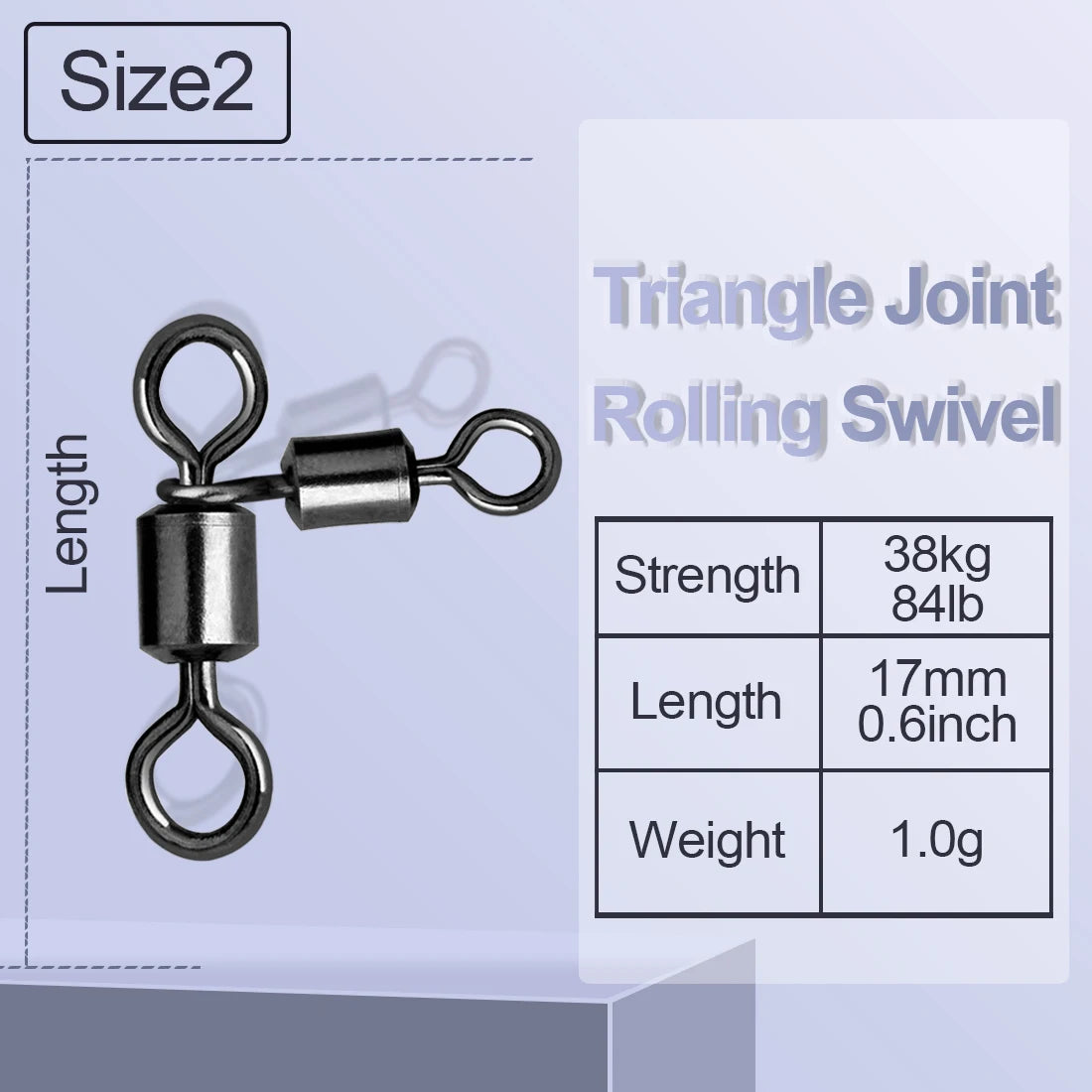Triangle Joint 3-Way Rolling Swivels - Catfish Fishing Connectors for Bottom Bouncing