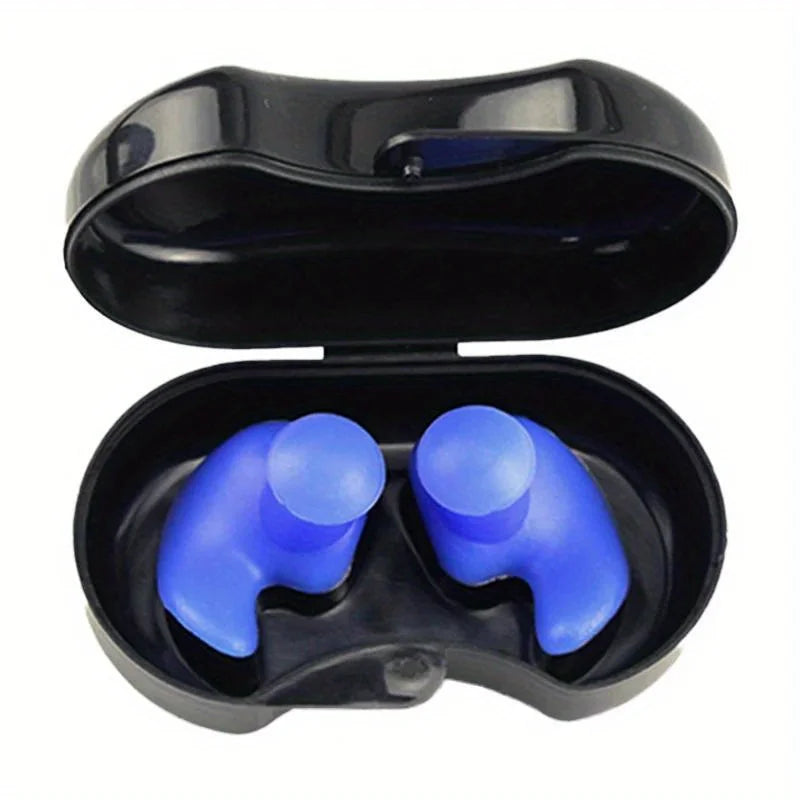Waterproof Silicone Swimming Ear Plugs - 2 Pack Reusable Diving & Water Sports Earplugs for Swimming, Surfing, Showering & Bathing