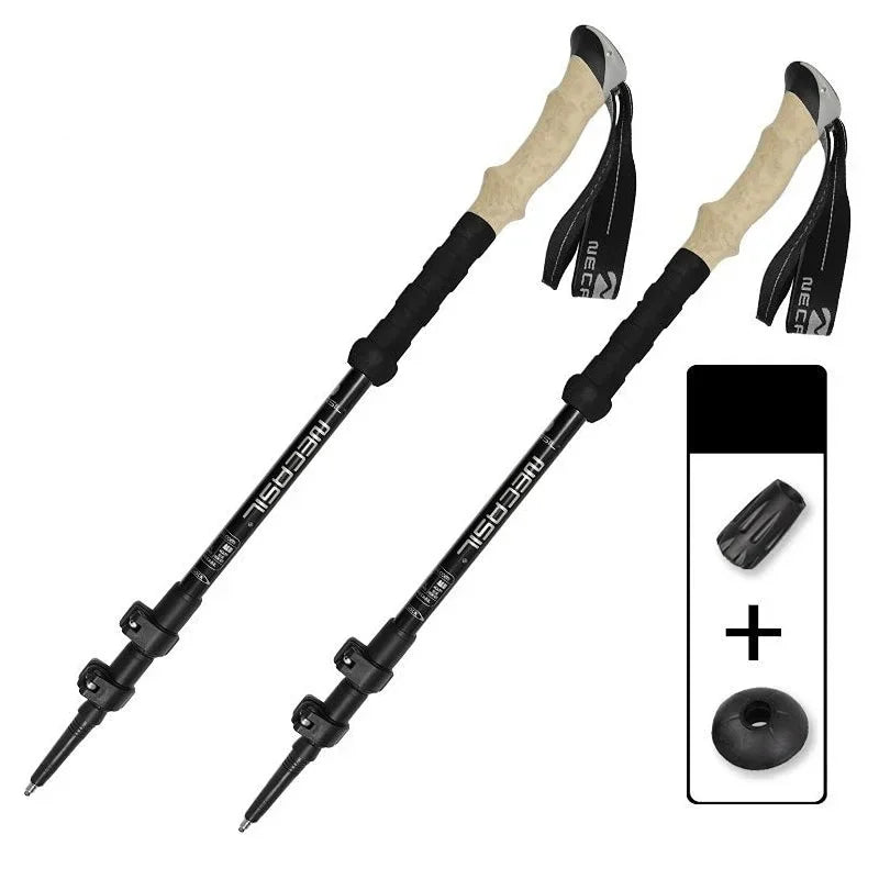 Premium Ultralight Telescopic Trekking Poles - 2PCS Adjustable Walking Sticks with Quick Lock System for Hiking