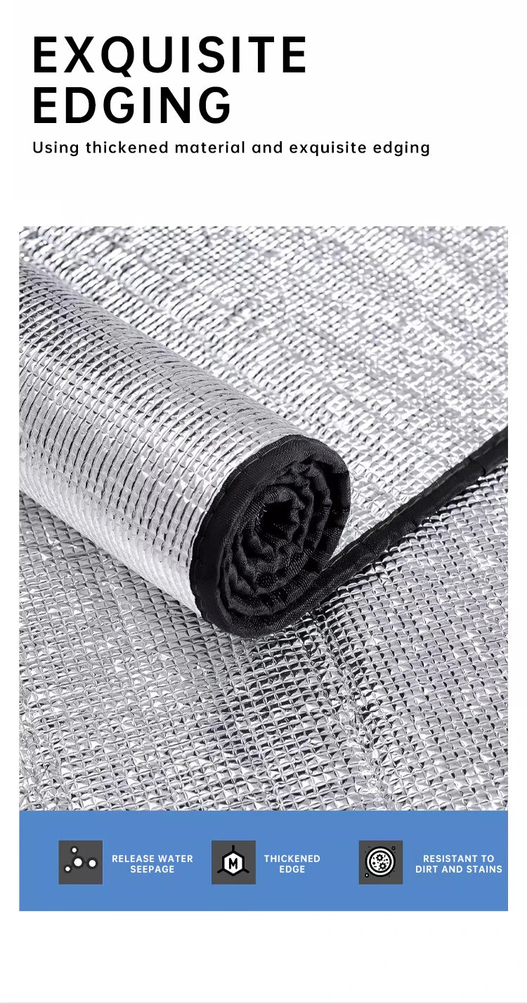 Waterproof Camping Mat - Double-Sided Aluminum Film Beach Blanket for Outdoor Picnic, Tent Floor & Portable Moisture-Proof Pad