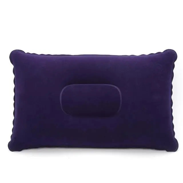 Portable Fold Inflatable Air Pillow - Outdoor Travel Sleeping Camping PVC Neck Stretcher Backrest Plane Comfortable Pillow