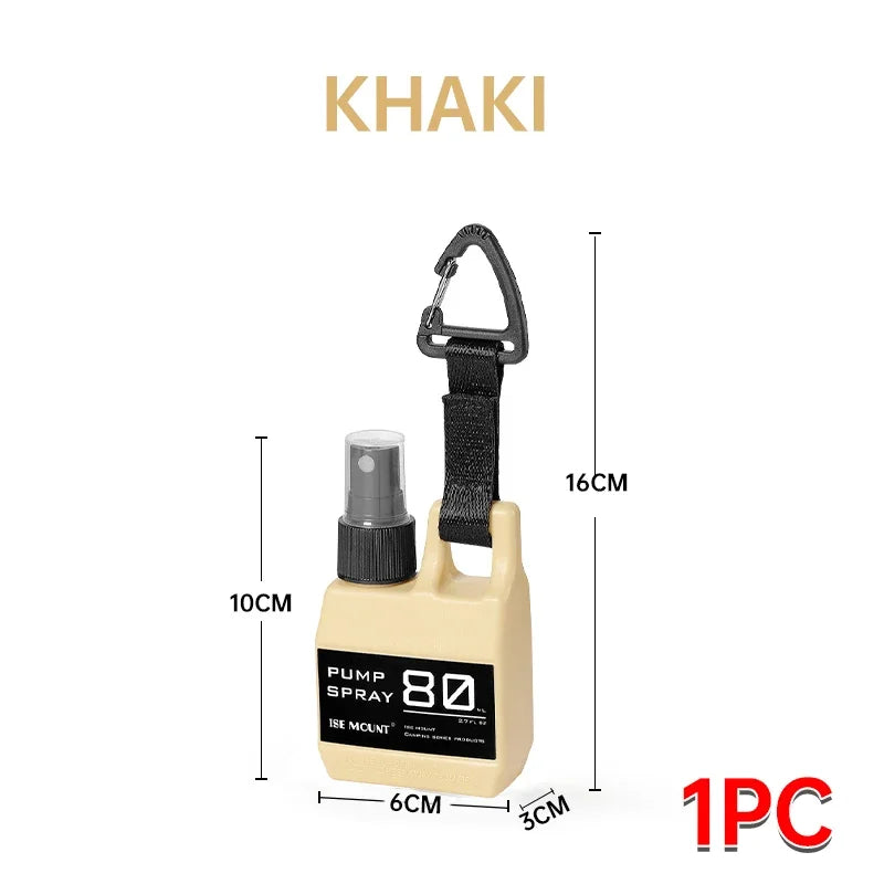 Portable 80ml Spray Bottle - Outdoor Cosmetic Container for Alcohol & Perfume with Backpack Hook - Camping Hiking Gadget
