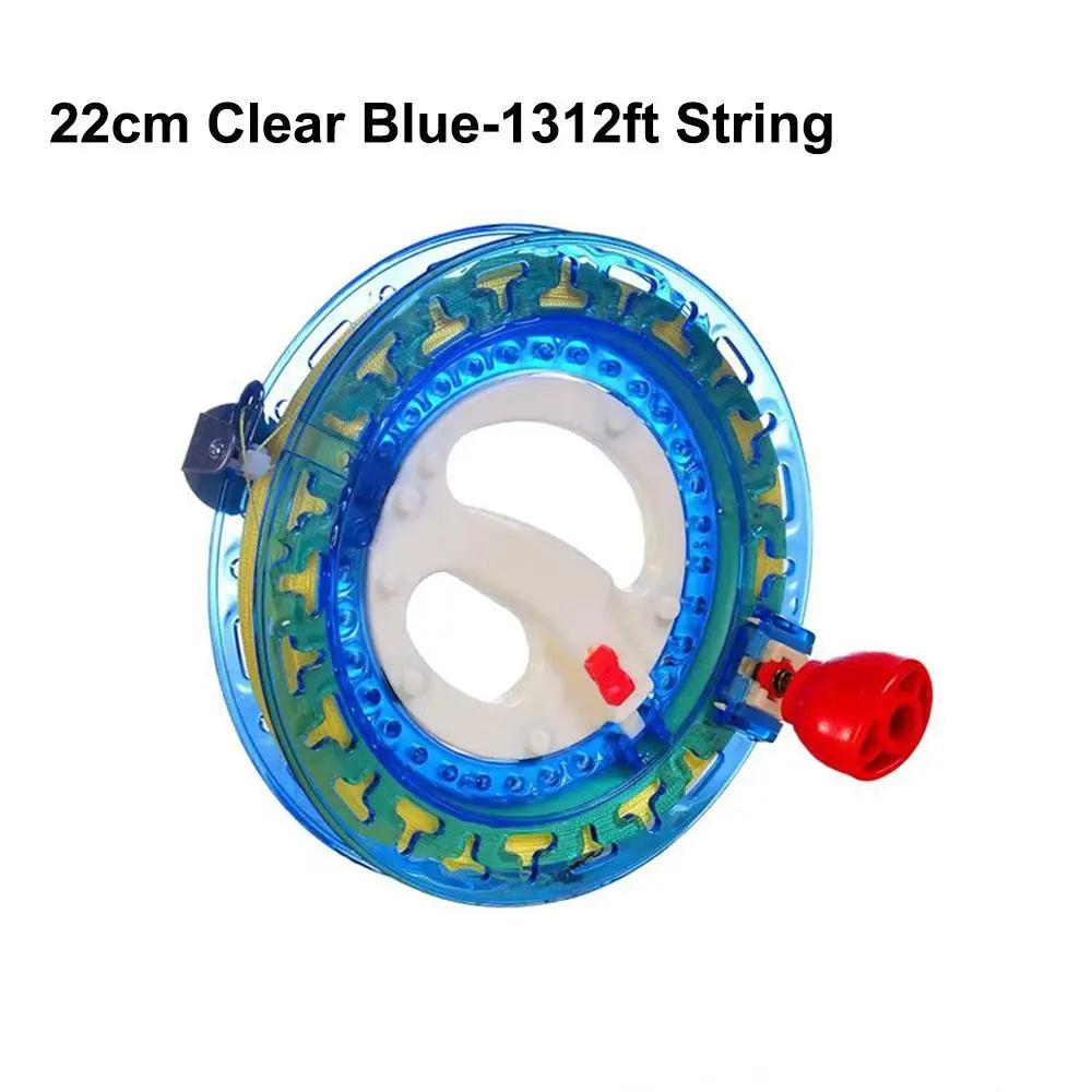 Kite Reel Winder - Fire Wheel Design with Blue Grip