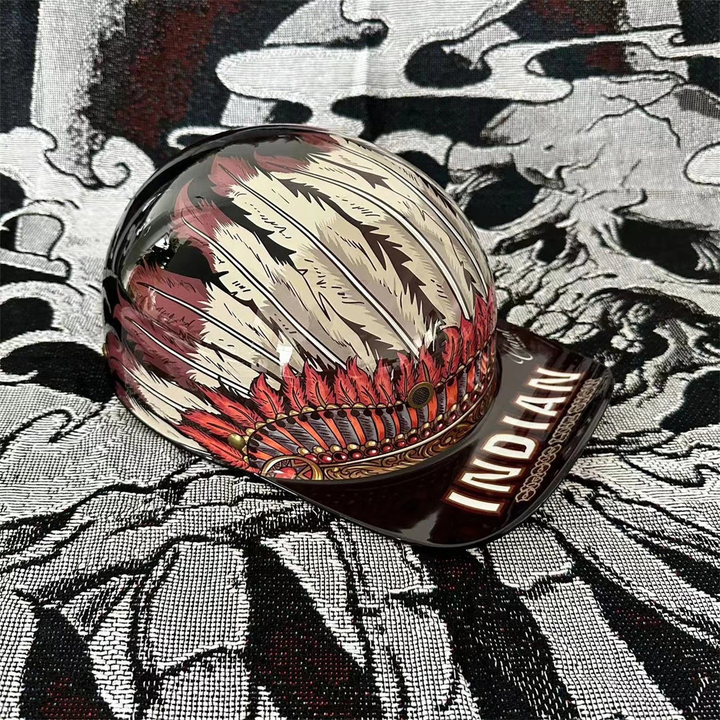 DOT Certified Retro Half-Face Motorcycle Helmet - Baseball Cap Style Cycling Helmet for Men