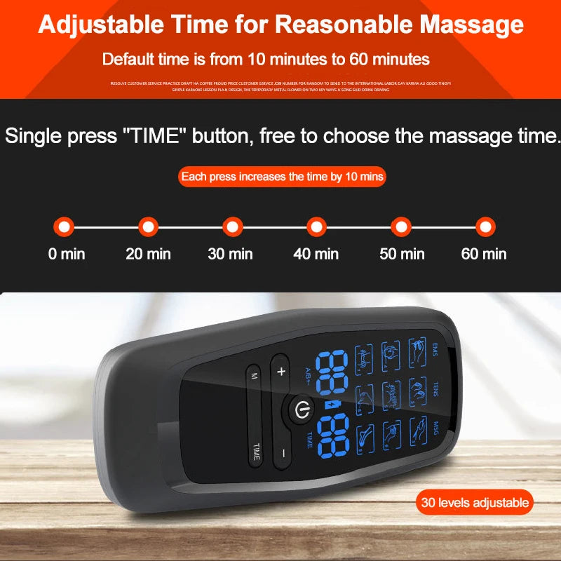 Digital EMS TENS Unit - Electric Muscle Stimulator for Physiotherapy, Acupuncture & Body Massage Therapy with Slimming Functions