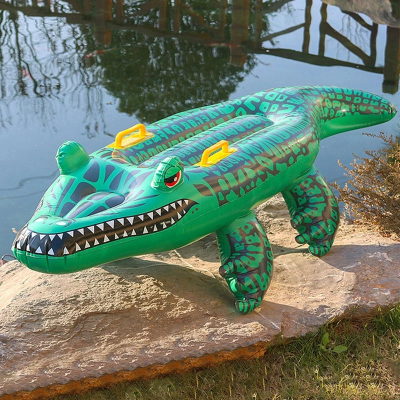 Crocodile-Shaped Inflatable Water Float - Swimming Pool Toy for Kids & Adults