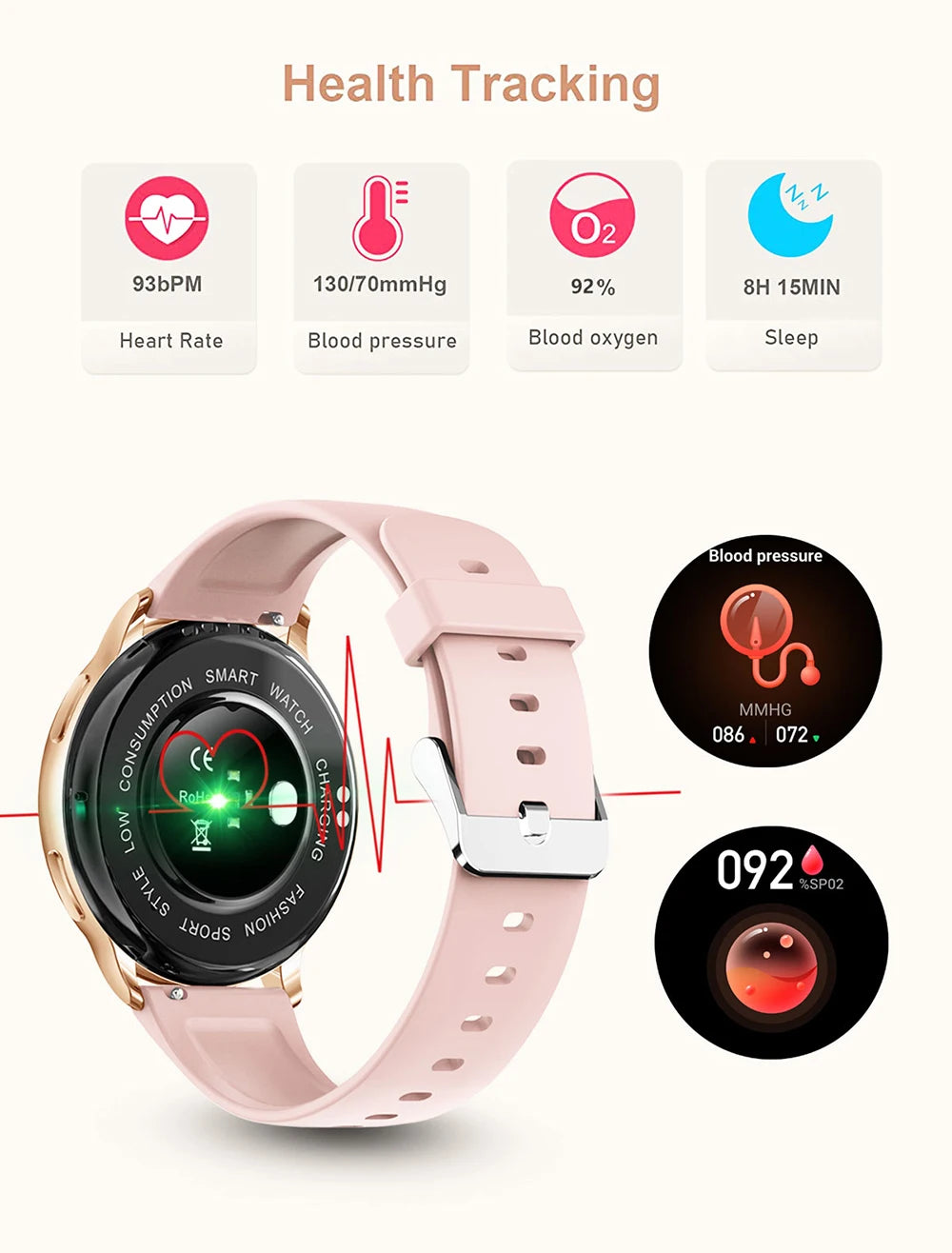 Bluetooth Call Smart Watch Women / Men Custom Dial Watches Sport Fitness Tracker Heart Rate Smartwatch For Android IOS Y22