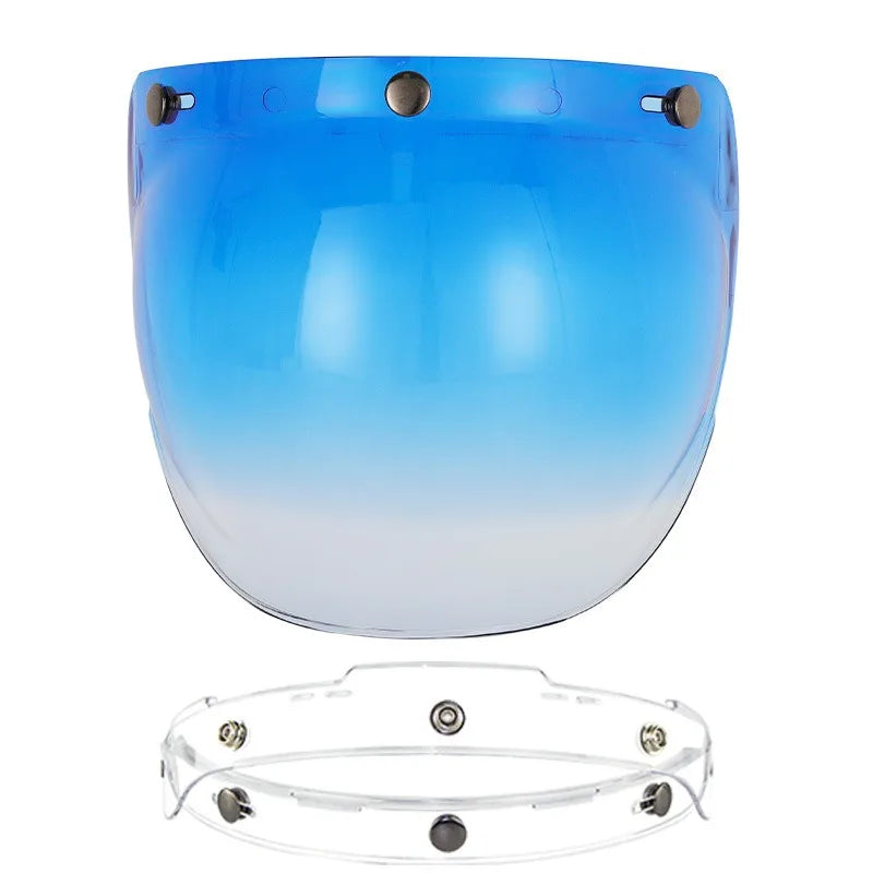 Retro Motorcycle Helmet Bubble Visor - Anti-Fog UV Protection HD Lens for Open Face Half Helmets