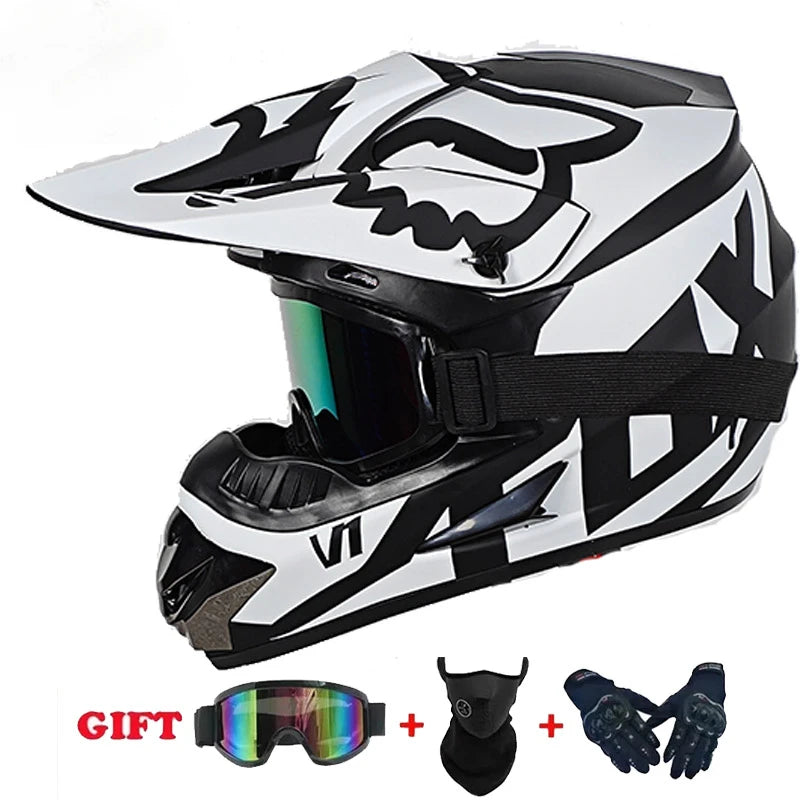 Youth Motocross Full Face Helmet - Kids Off-Road Safety Helmet with DOT Protection