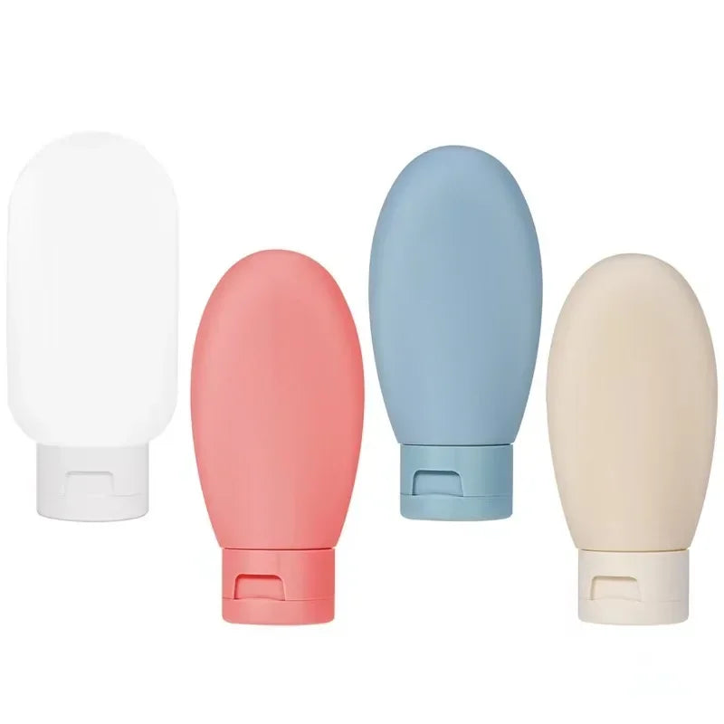 Travel Squeeze Bottles Set - 4 Pack 60ml Refillable Soft Lotion Containers for Shampoo & Toiletries