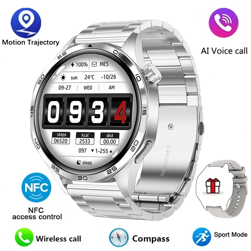 GT5 Pro Smart Watch - Men's 2024 AMOLED HD Smartwatch with Bluetooth Calling, GPS, NFC, Heart Rate Monitor & Compass