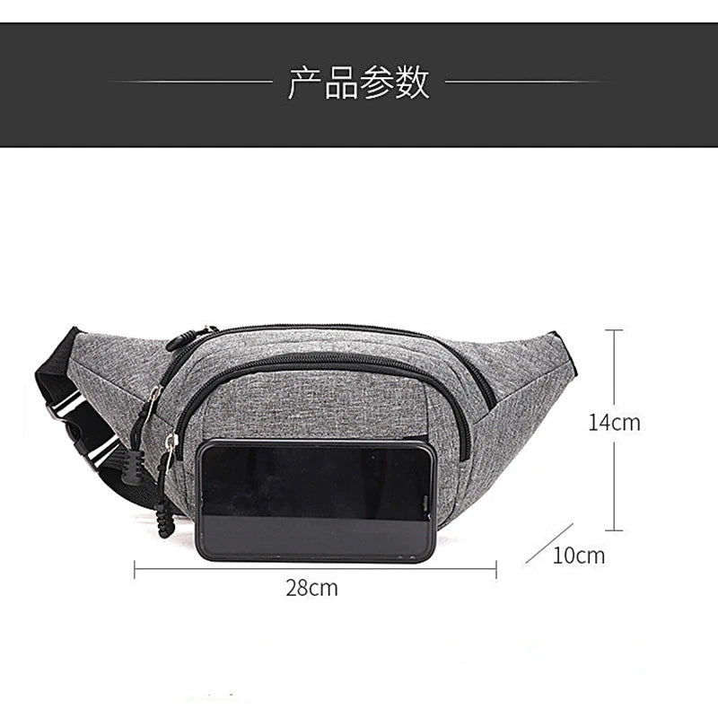 Men's Waterproof Canvas Crossbody Bag - Korean Style Outdoor Sports Waist Pack with Multiple Carry Options