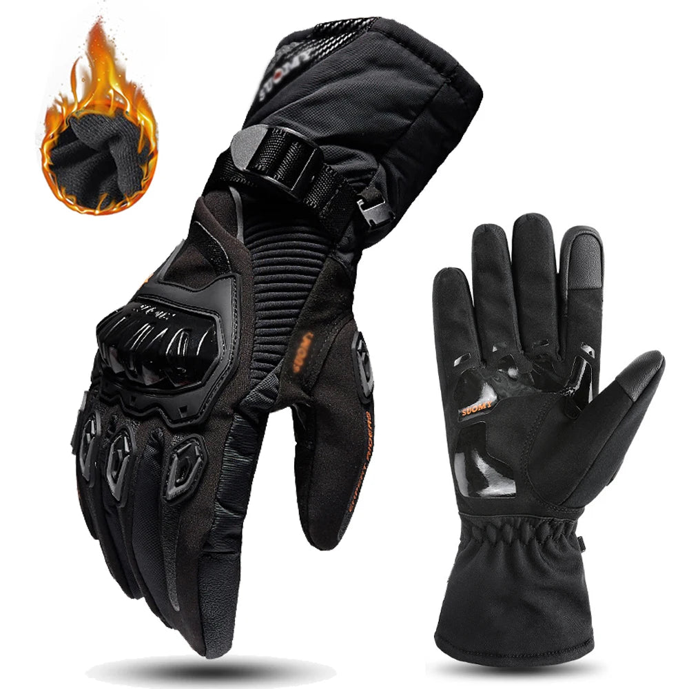 Winter Motorcycle Gloves - Windproof Waterproof Touch Screen Motocross Riding Gloves for Men