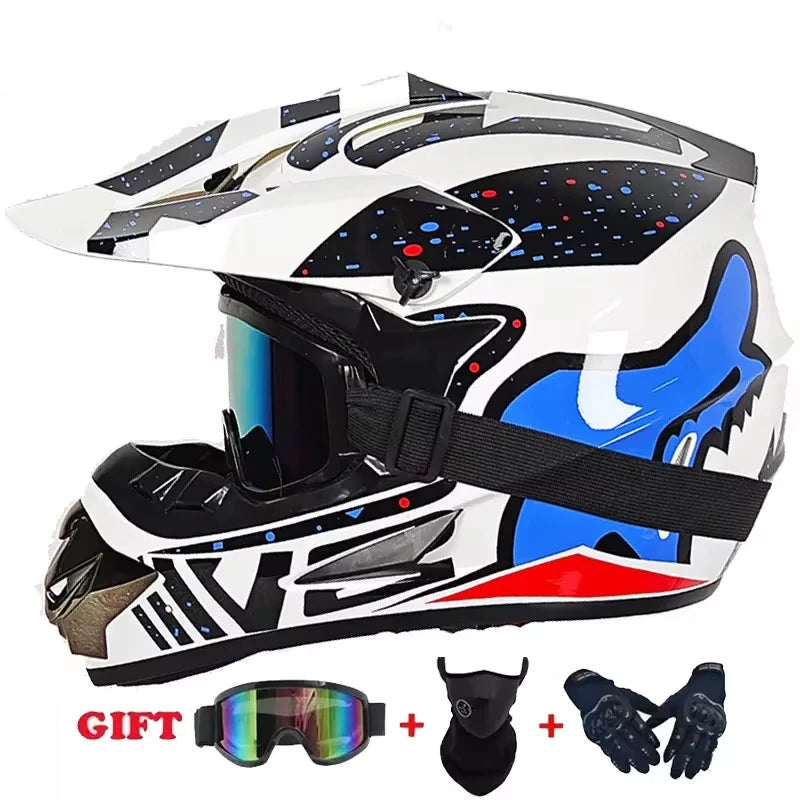 Youth Motocross Full Face Helmet - Kids Off-Road Safety Helmet with DOT Protection
