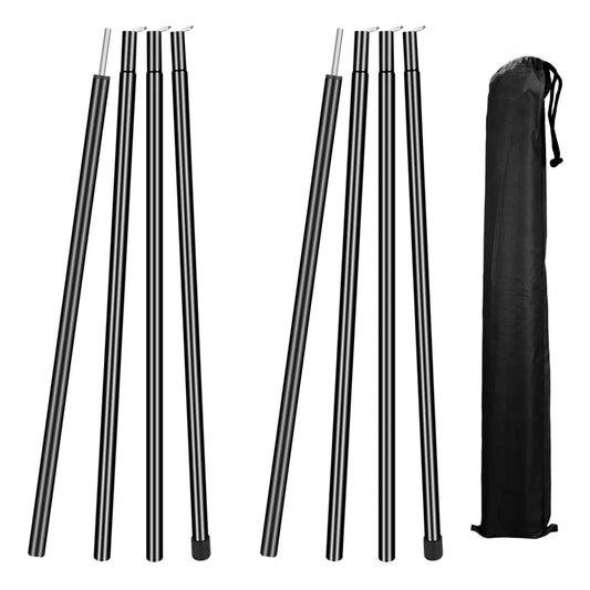 Universal Telescopic Tent Poles - Set of 2 Adjustable Aluminum Camping Awning Poles for Canopy Headroom