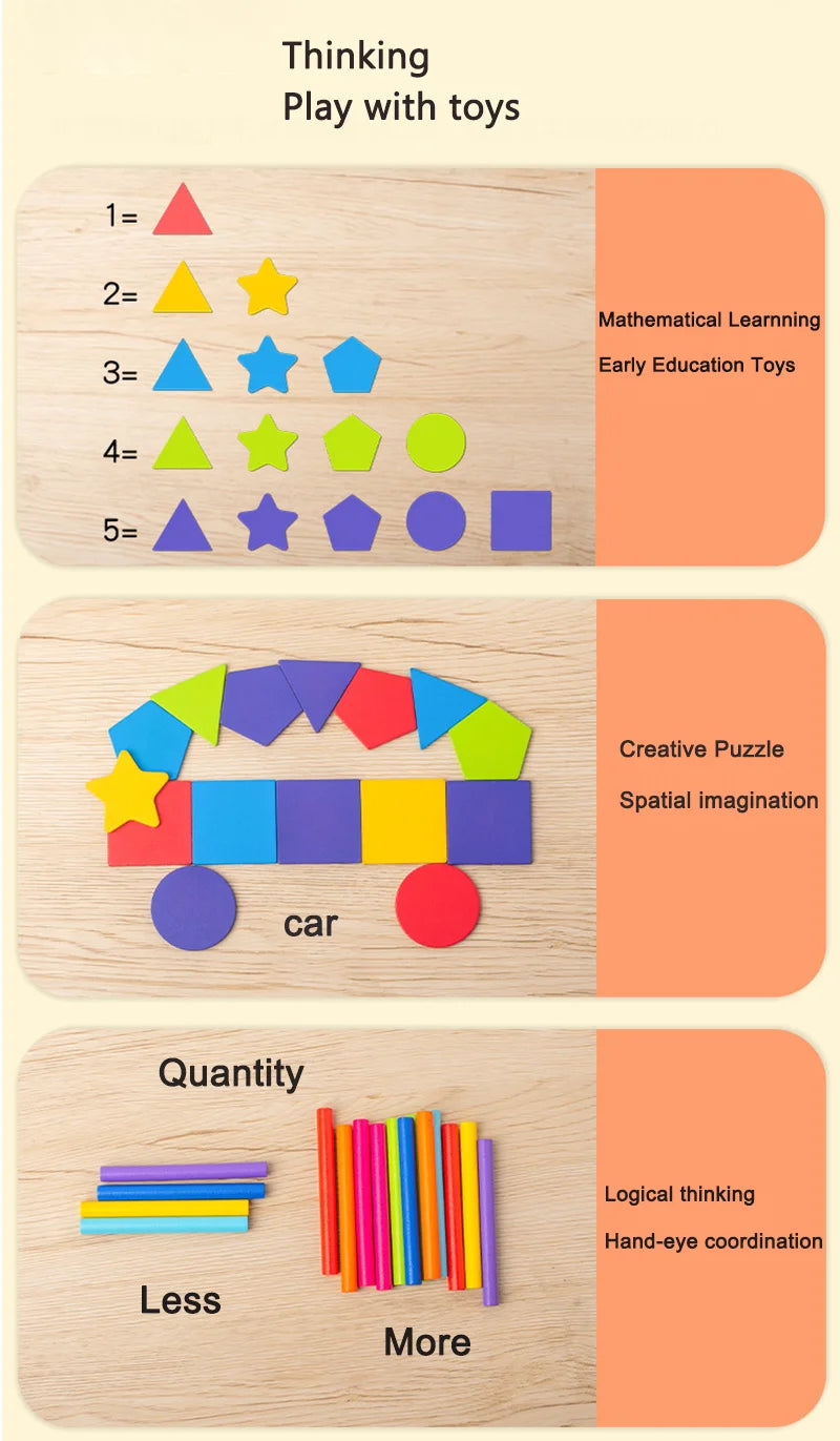 Wooden Matching Toys Montessori Color Matching Sorting Stick Balance Toy Fine Motor Skills Math Learning Educational Toys Kids