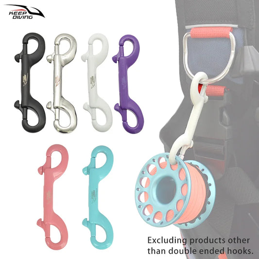 KEEP DIVING 316 Stainless Steel Double-Ended Scuba Diving Hook - BCD Equipment Accessory with Quick Draw Snap Bolt Kit (1 Piece)