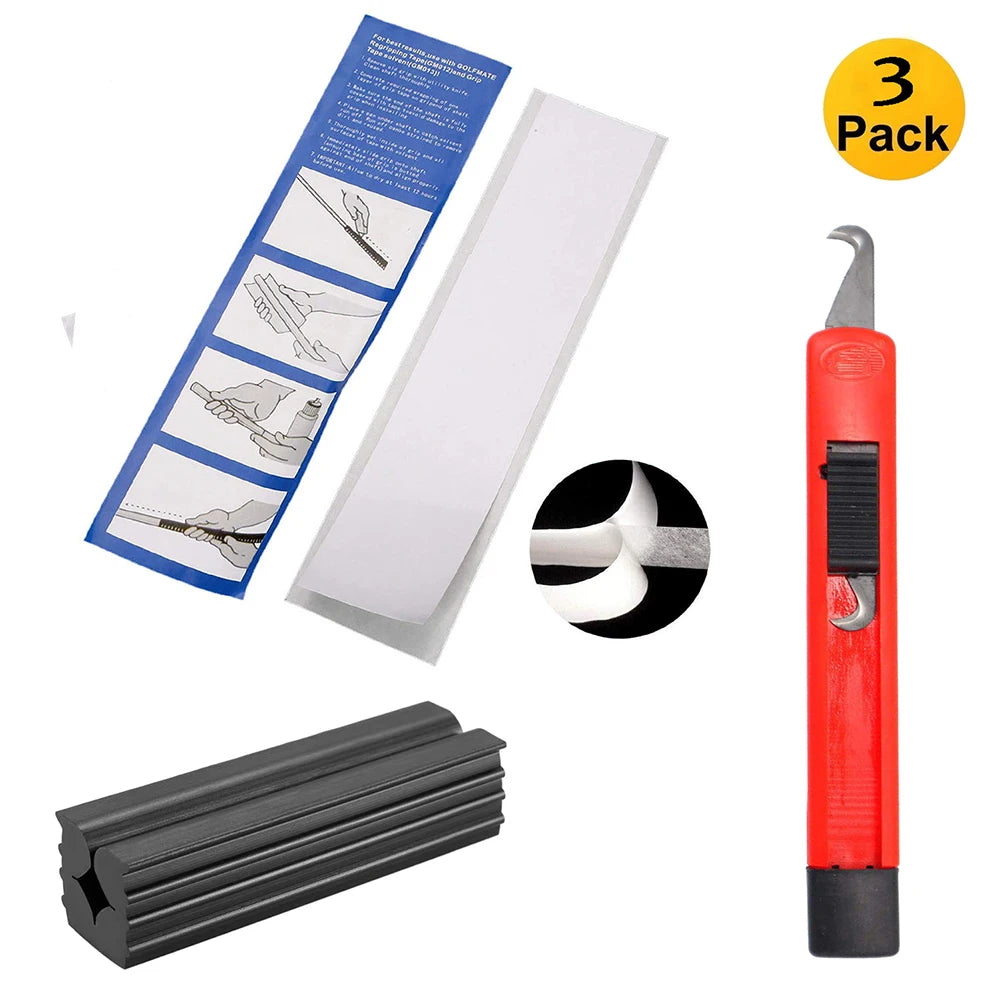 Professional Golf Club Regripping Kit - 13 Grip Tape Strips with Removal Tool, Rubber Vise Clamp & Cover for Complete Club Grip Repair