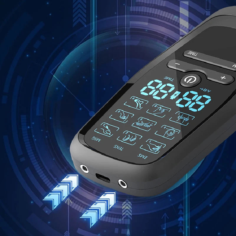 Digital EMS TENS Unit - Electric Muscle Stimulator for Physiotherapy, Acupuncture & Body Massage Therapy with Slimming Functions