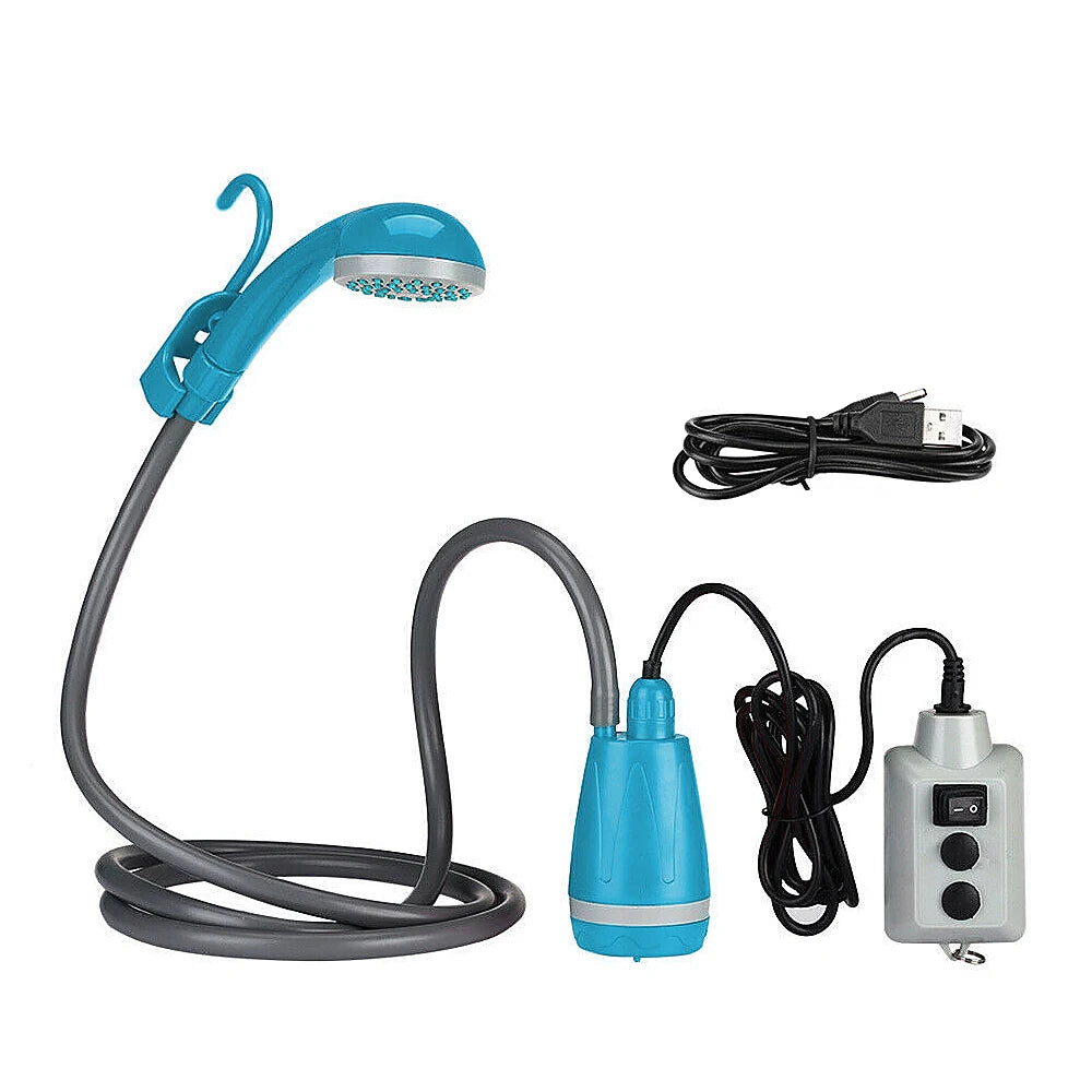 Rechargeable Portable Camping Shower Pump - Outdoor Shower Head for Hiking, Traveling & Camping Equipment