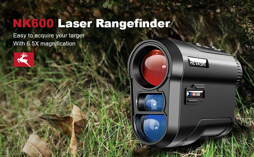 Golf Laser Rangefinder 600M/Yard - REVASRI with Slope Compensation, Flagpole Lock, Vibration Alert & USB-C Rechargeable Battery