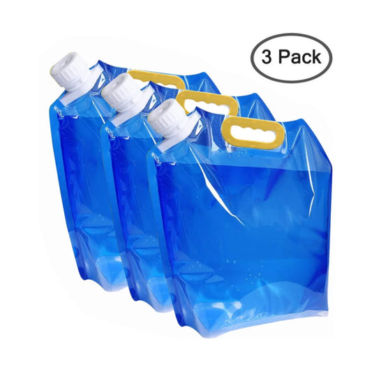 Portable Waterproof Folding Water Containers Set (3pcs) - Large Volume Collapsible Water Bottles for Camping & Outdoor Activities