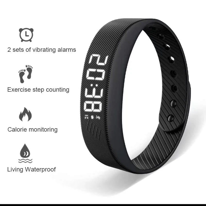 LED Digital Smart Band - Waterproof Fitness Tracker with Pedometer, Activity Monitor & Vibration Alarm