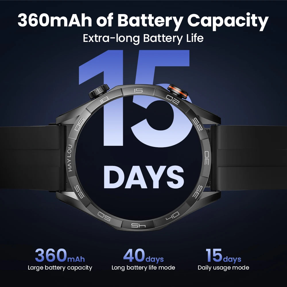 HAYLOU Solar 5 Voice Calling Smartwatch - 1.58" AMOLED Display, 60Hz Refresh Rate, 24H Health Monitoring, Sports Smartwatch for Men