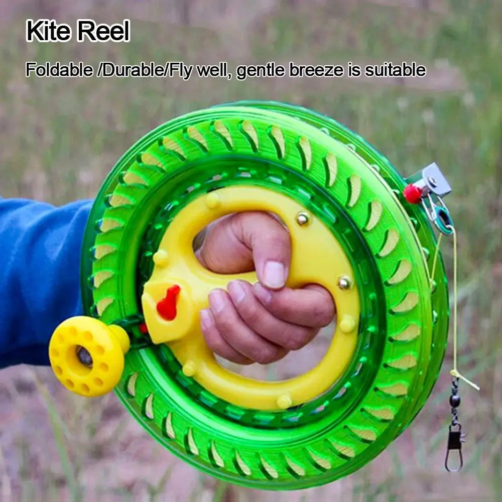 Kite Reel Winder - Fire Wheel Design with Blue Grip