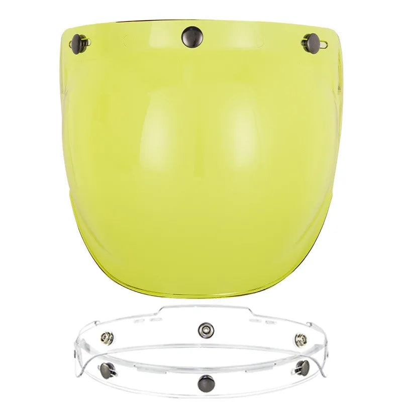 Retro Motorcycle Helmet Bubble Visor - Anti-Fog UV Protection HD Lens for Open Face Half Helmets
