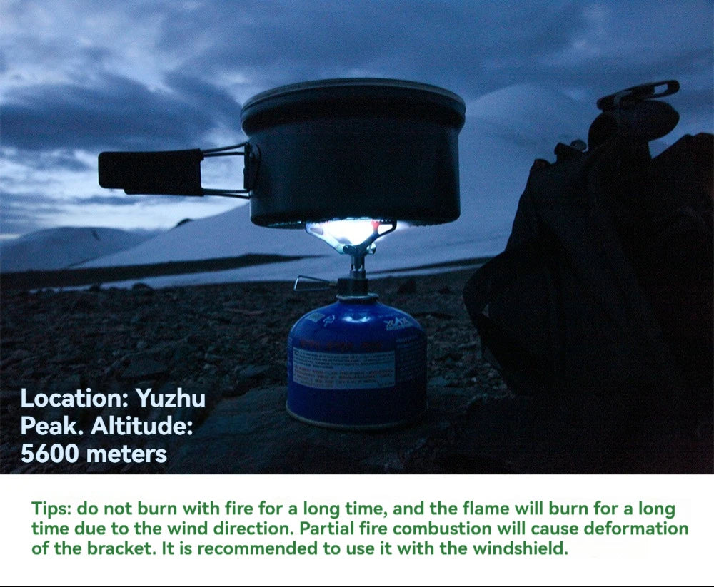 Ultra-Lightweight Titanium Mini Camping Gas Burner - 25g Portable Pocket Stove - Outdoor Hiking Folding Cooking Furnace