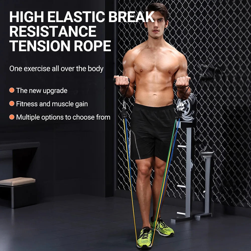 Premium Resistance Bands Set for Bodybuilding and Muscle Training
