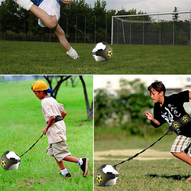 Football Training Ball with Elastic Straps - Outdoor Sports Exercise Equipment for Personal Skills Practice and Physical Training