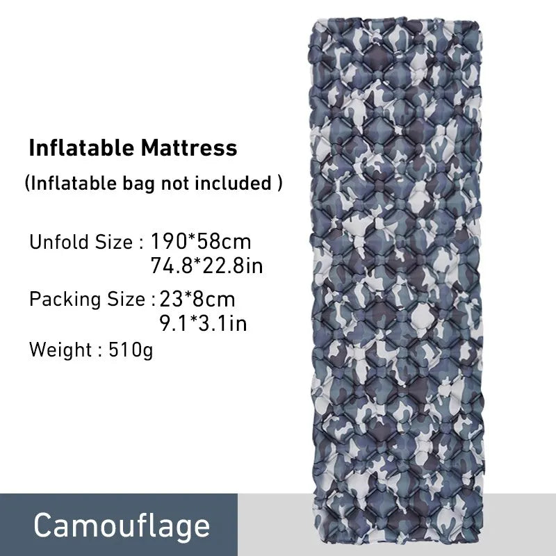 Ultralight Inflatable Camping Sleeping Pad - Portable Outdoor Air Mattress for Hiking and Travel