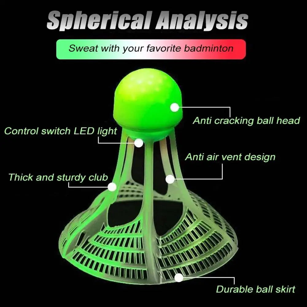 Luminous Windproof Luminous Badminton Ball, Super Durable And Unbreakable, Outdoor Fluorescent Bright Nylon Ball With Light