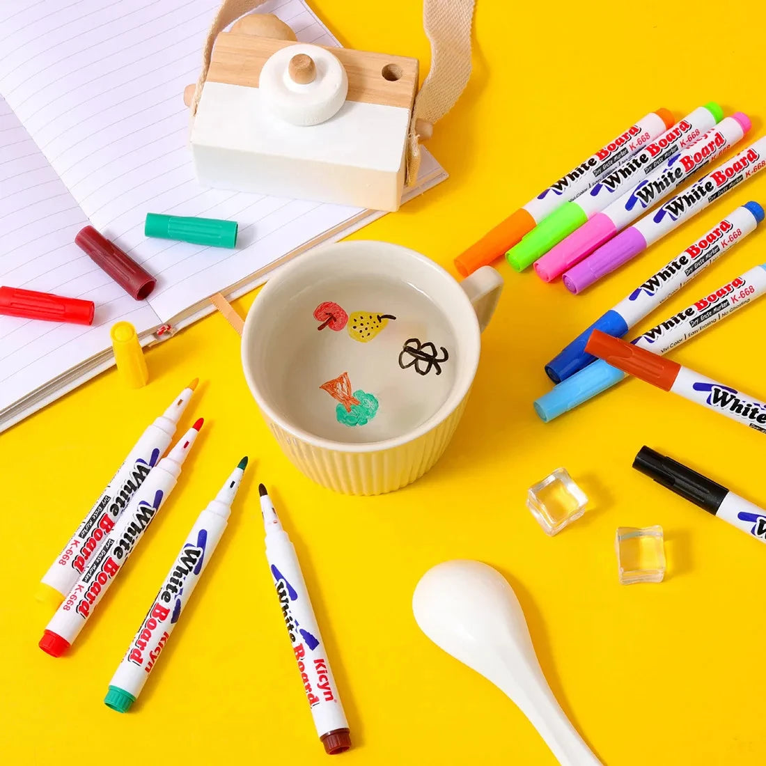 Magical Ink Pens With Spoon - Water Floating Pen Set For Kids