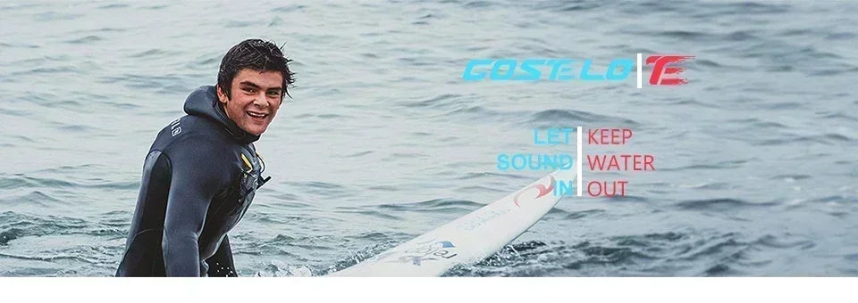 Universal-Fit Waterproof Ear Plugs with Sound Transmission - Swimming Surfing Diving Water Sports Accessories with Lanyard