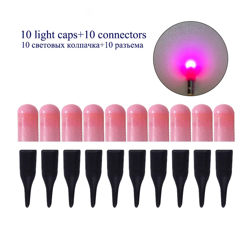 LED Fishing Float Set - 10 Pack Electronic Light-Up Bobbers for Night Fishing (Battery-Free)