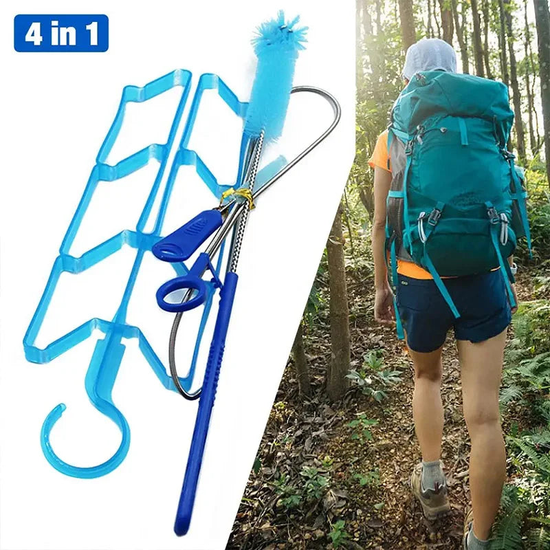 Multifunction 4-in-1 Water Bladder Cleaning Kit - Complete Hydration System Maintenance Tool for Outdoor Camping