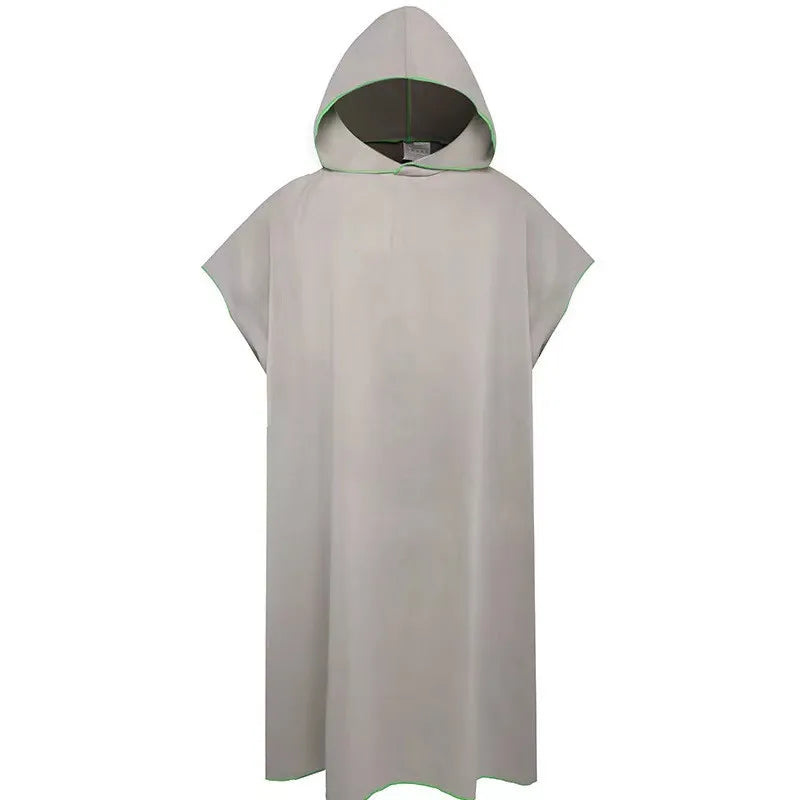 Quick Dry Microfiber Hooded Changing Robe - Beach Towel Poncho for Swimming, Travel & Sauna (Men & Women)