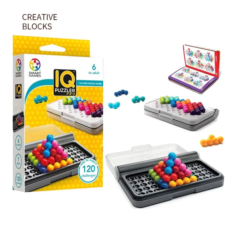 120 Challenges IQ 3D Puzzle Board Game - Classic Pyramid Plate Pearl Logical Mind for Children - Montessori Toys Gifts