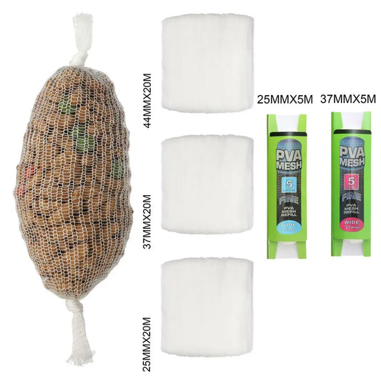 PVA Mesh Refill Bags - Water Soluble Carp Fishing Bait Wrap for Coarse Fishing Rigs