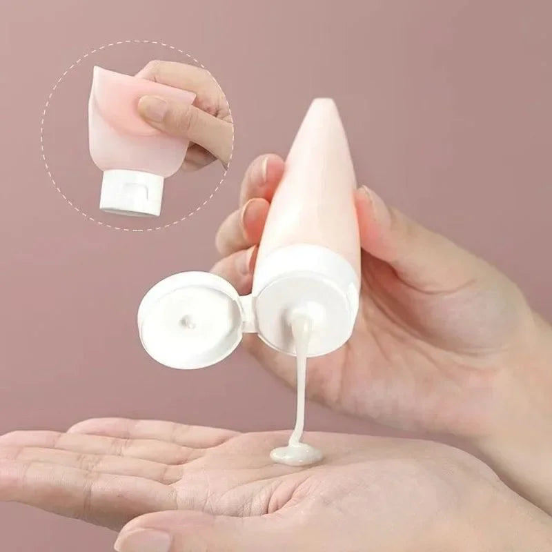 Travel Squeeze Bottles Set - 4 Pack 60ml Refillable Soft Lotion Containers for Shampoo & Toiletries
