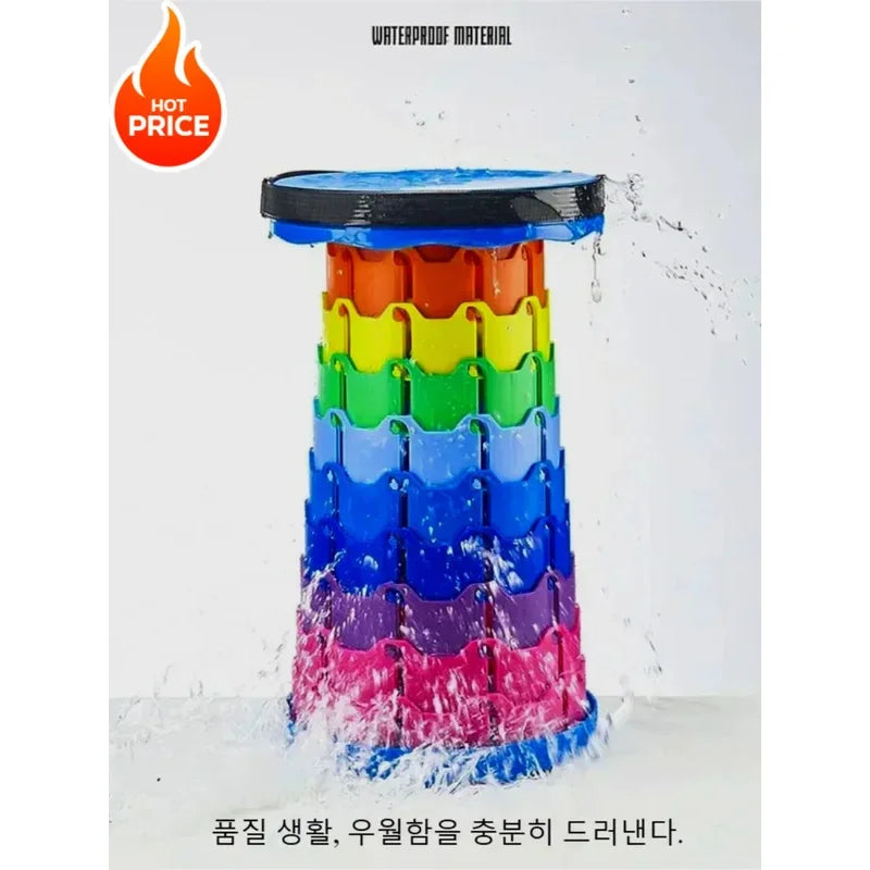 Lightweight Foldable Telescoping Stool - Premium Portable Design for Camping, Fishing & Travel