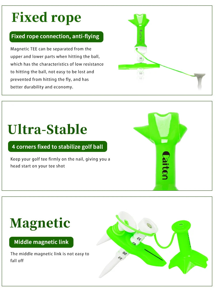 Magnetic Golf Tee Set - Adjustable Height Mother-Child Design | 1-4 Pieces Available | Multifunctional Guide Tees in 4 Color Options
