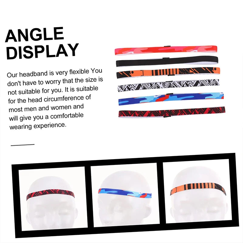 Candy Color Yoga Hair Bands - 6 Pack Non-Slip Sports Headbands for Running & Football